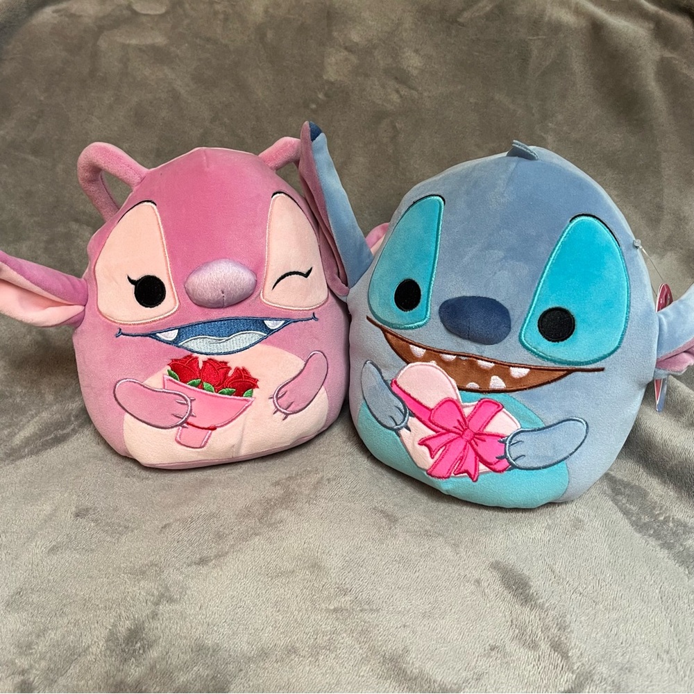 Disney Lilo & Stitch Squishmallows Angel & Stitch Valentine’s Day Plush Duo NWT